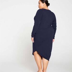 NWT Universal Standard Iconic Long Sleeve V Neck Geneva Dress Navy